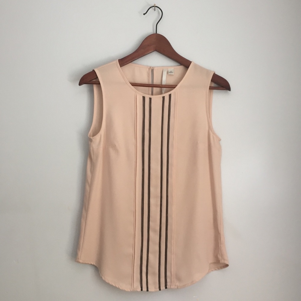 Lauren Conrad | Blush Pleated Blouse (XS)